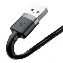 Cablu  Cafule USB to Lightning, 1.5A, 2m - Gray Black CALKLF-CG1