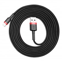 Cablu  Cafule USB to Lightning, 1.5A, 2m - Red Black CALKLF-C19