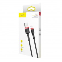 Cablu  Cafule USB to Lightning, 1.5A, 2m - Red Black CALKLF-C19