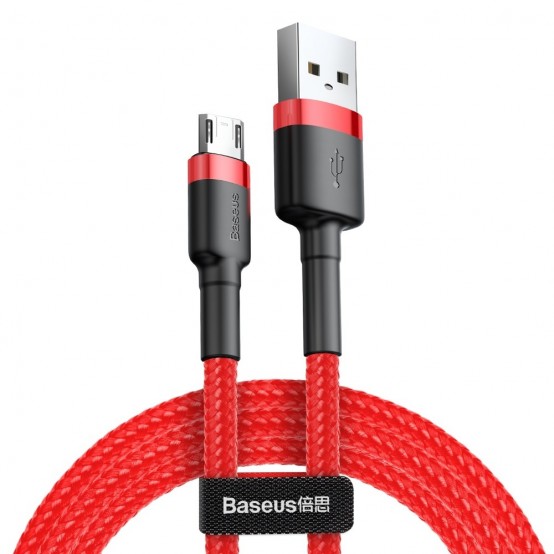 Cablu  Cafule USB to Micro-USB, 1.5A, 2m - Red CAMKLF-C09