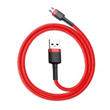 Cablu  Cafule USB to Micro-USB, 1.5A, 2m - Red CAMKLF-C09