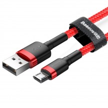 Cablu  Cafule USB to Micro-USB, 1.5A, 2m - Red CAMKLF-C09