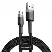 Cablu Baseus Cafule USB to Micro-USB, 1.5A, 2m - Gray Black CAMKLF-CG1