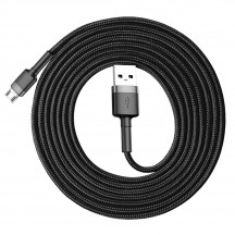 Cablu  Cafule USB to Micro-USB, 1.5A, 2m - Gray Black CAMKLF-CG1