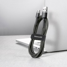 Cablu  Cafule USB to Micro-USB, 1.5A, 2m - Gray Black CAMKLF-CG1