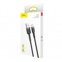 Cablu  Cafule USB to Micro-USB, 1.5A, 2m - Gray Black CAMKLF-CG1