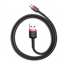 Cablu  Cafule USB to Micro-USB, 1.5A, 2m - Red Black CAMKLF-C91
