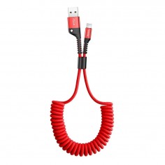 Cablu  Fish Eye Spring USB to Type-C, 2A, 1m - Red CATSR-09