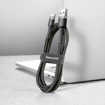 Cablu  Cafule USB to Type-C, 2A, 3m - Gray Black CATKLF-UG1