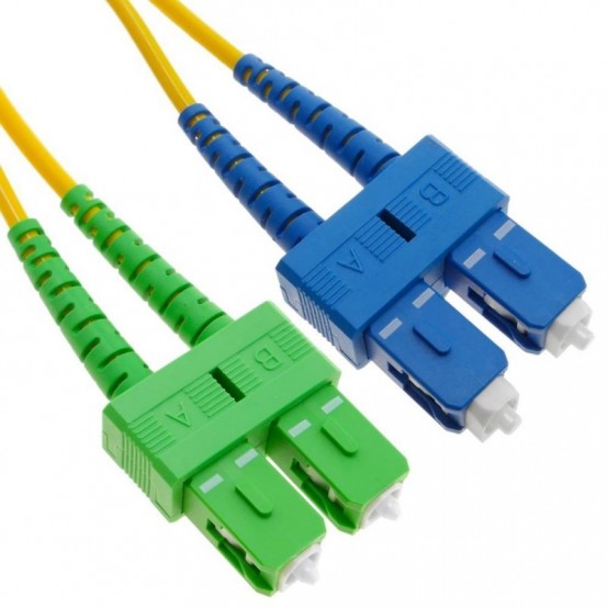 Cablu OPTO Patch cord fibra optica SC/APC-SC/PC, SM OS2 9/125, manta LSZH 3.0mm, duplex 5m SC/APC-SC/PC-SM/DX-5