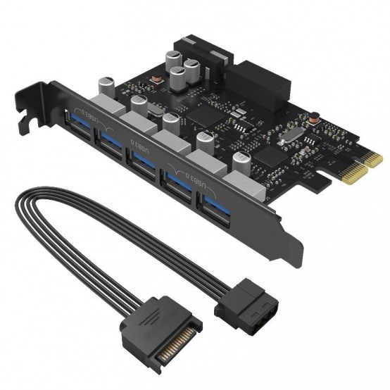 Adaptor Orico 5 Port-uri USB 3.0 PCI-Express Card PVU3-5O2I-V1