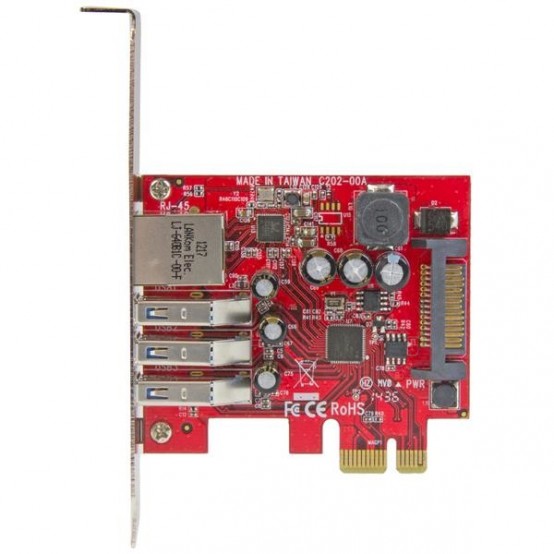 Adaptor StarTech.com 3-Port PCI Express USB 3.0 Card + Gigabit Ethernet PEXUSB3S3GE