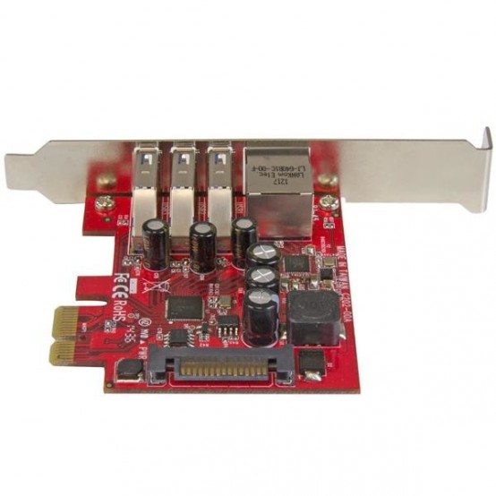 Adaptor StarTech.com 3-Port PCI Express USB 3.0 Card + Gigabit Ethernet PEXUSB3S3GE