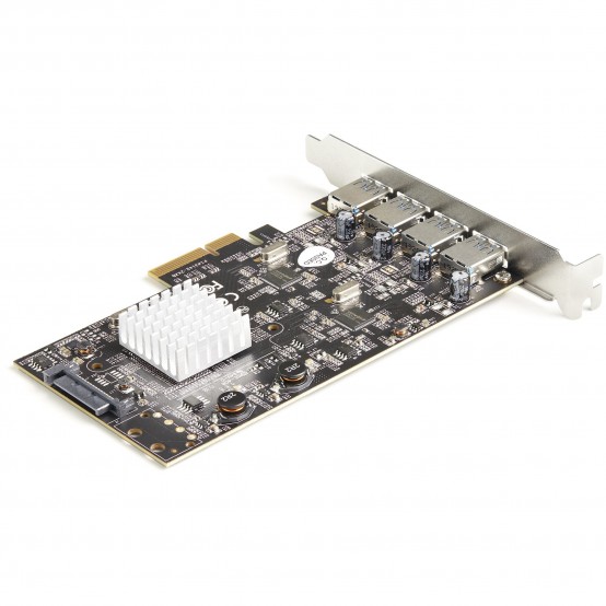 Adaptor StarTech.com 4-Port USB PCIe Card - 10Gbps USB 3.2 Gen 2 Type-A PCI Express Expansion Card with 2 Controllers - 4x USB-