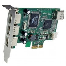 Adaptor StarTech.com 4 Port PCI Express Low Profile High Speed USB Card PEXUSB4DP