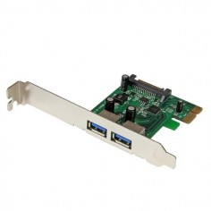 Adaptor StarTech.com 2 Port PCI Express PCIe SuperSpeed (5Gbps) USB 3.0 Card Adapter with UASP - SATA Power PEXUSB3S24