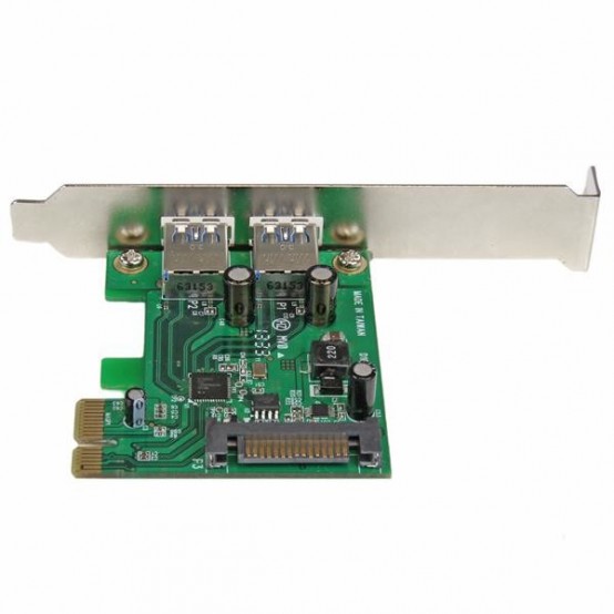 Adaptor StarTech.com 2 Port PCI Express PCIe SuperSpeed (5Gbps) USB 3.0 Card Adapter with UASP - SATA Power PEXUSB3S24
