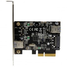 Adaptor StarTech.com 2-Port USB 3.1 (10Gbps) Card - USB-A, 1x External, 1x Internal - PCIe PEXUSB311EI