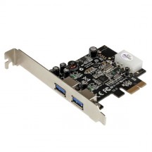 Adaptor StarTech.com 2 Port PCI Express PCIe SuperSpeed (5Gbps) USB 3.0 Card Adapter with UASP - LP4 Power PEXUSB3S25