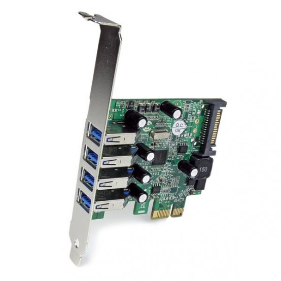Adaptor StarTech.com 4 Port PCI Express PCIe SuperSpeed USB 3.0 Controller Card Adapter with UASP - 5Gbps - SATA Power PEXUSB3S