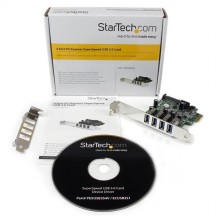 Adaptor StarTech.com 4 Port PCI Express PCIe SuperSpeed USB 3.0 Controller Card Adapter with UASP - 5Gbps - SATA Power PEXUSB3S