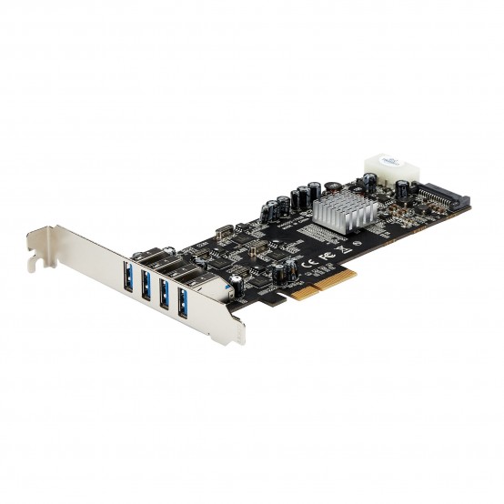 Adaptor StarTech.com 4 Port USB 3.0 PCIe Card w/ 4 Dedicated 5Gbps Channels (USB 3.2 Gen 1) - UASP - SATA / LP4 Power - PCI Exp