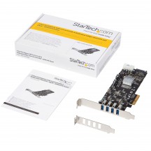Adaptor StarTech.com 4 Port USB 3.0 PCIe Card w/ 4 Dedicated 5Gbps Channels (USB 3.2 Gen 1) - UASP - SATA / LP4 Power - PCI Exp