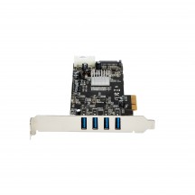 Adaptor StarTech.com 4 Port USB 3.0 PCIe Card w/ 4 Dedicated 5Gbps Channels (USB 3.2 Gen 1) - UASP - SATA / LP4 Power - PCI Exp