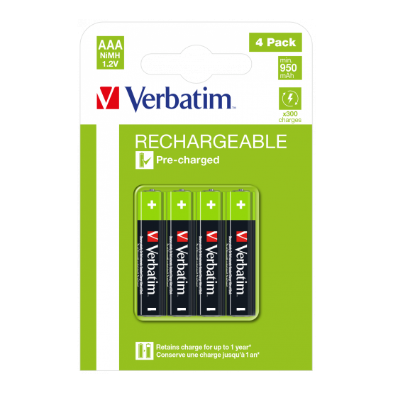 Acumulator Verbatim AAA Premium Rechargeable Batteries HR03 49514