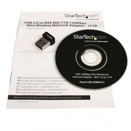 Placa de retea StarTech.com USB 150Mbps Mini Wireless N Network Adapter - 802.11n/g 1T1R USB150WN1X1