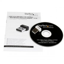 Placa de retea StarTech.com USB 150Mbps Mini Wireless N Network Adapter - 802.11n/g 1T1R USB WiFi Adapter - White USB150WN1X1W