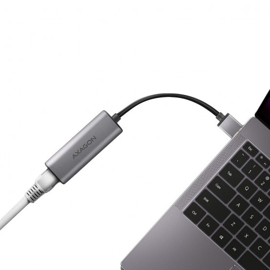 Placa de retea Axagon Type-A USB3.2 Gen 1 - 2.5 Gigabit Ethernet 10/100/1000/2500 Adapter, titan grey ADE-25R