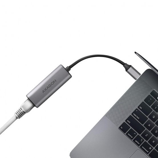 Placa de retea Axagon Type-C USB3.2 Gen 1 - 2.5 Gigabit Ethernet 10/100/1000/2500 Adapter, titan grey ADE-25RC