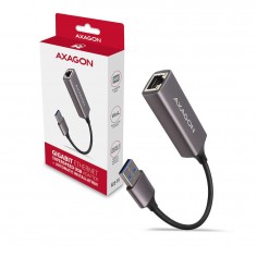 Placa de retea Axagon Type-A USB3.2 Gen 1 - Gigabit Ethernet 10/100/1000 Adapter, metal, titan grey ADE-TR 2