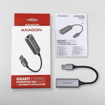Placa de retea Axagon Type-A USB3.2 Gen 1 - Gigabit Ethernet 10/100/1000 Adapter, metal, titan grey ADE-TR