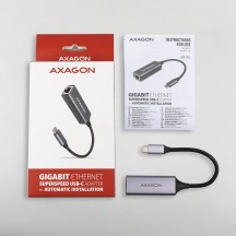 Placa de retea Axagon Type-C USB3.2 Gen 1 - Gigabit Ethernet 10/100/1000 Adapter, metal, titan gre ADE-TRC