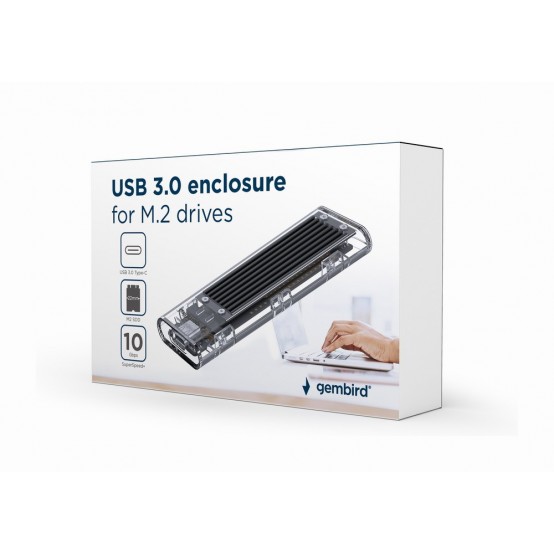Rack Gembird USB 3.1 enclosure for M.2 NVMe drives, transparent EE2280-U3C-02