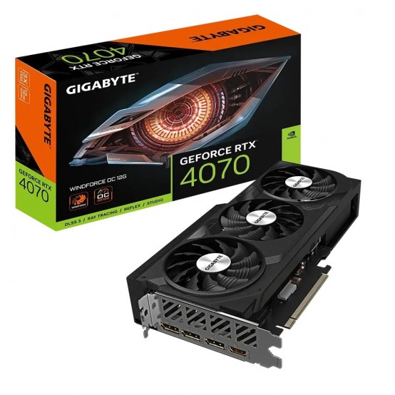 Placa video GigaByte GeForce RTX 4070 WINDFORCE OC 12G GV-N4070WF3OC-12GD