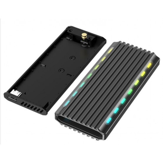 Rack Gembird USB 3.1 enclosure for M.2 NVMe drives, backlighted, aluminum EE2280-U3C-03