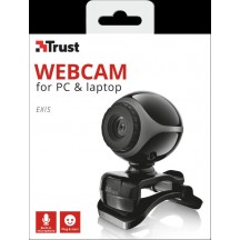 Camera web Trust Exis Webcam - Black/Silver 17003