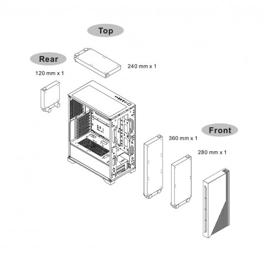 Carcasa Thermaltake H330 Tempered Glass CA-1R8-00M1WN-00