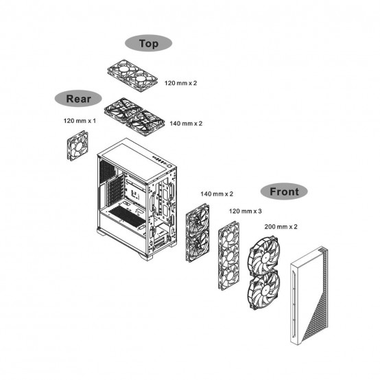 Carcasa Thermaltake H330 Tempered Glass CA-1R8-00M1WN-00