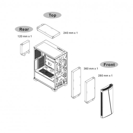 Carcasa Thermaltake H350 Tempered Glass RGB CA-1R9-00M1WN-00