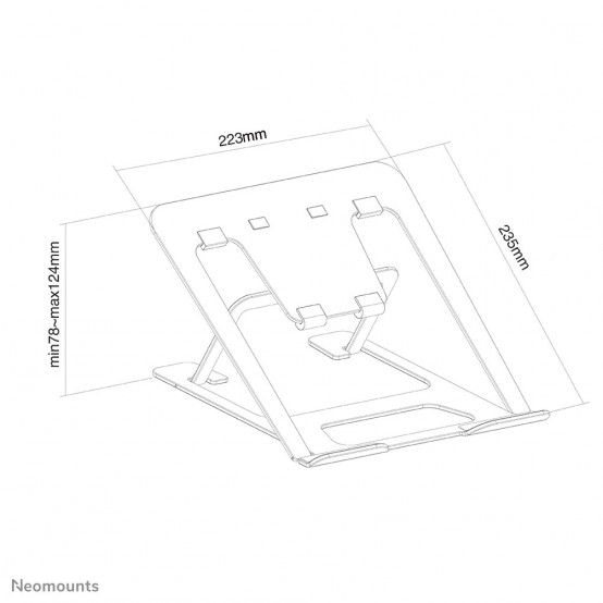 Cooler Neomounts Foldable laptop stand Black NSLS085BLACK