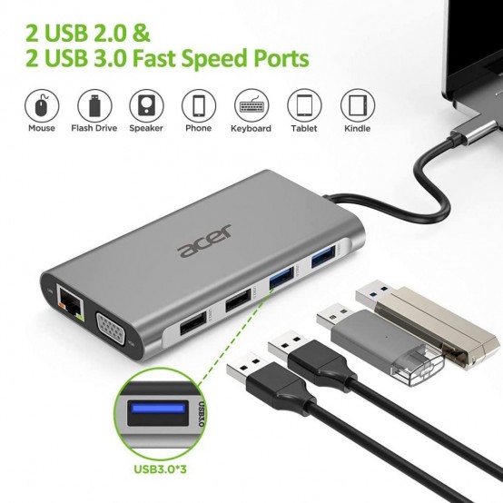 Docking Station Acer Docking station 10in1 USB Type-C HP.DSCAB.010