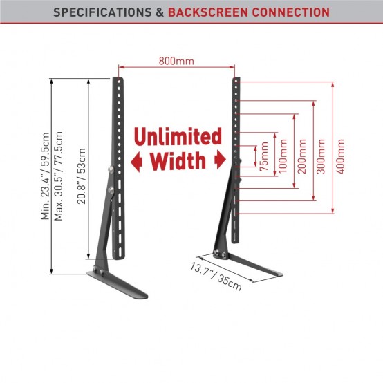 Suport Barkan Tabletop Stand Legs TV Mount S40