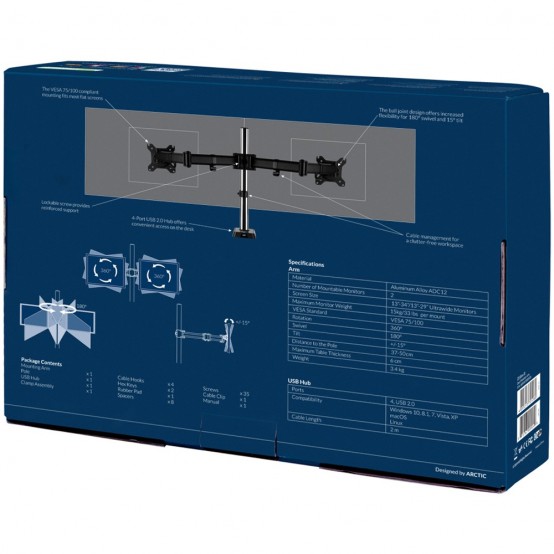 Suport Arctic Suport pentru doua monitoare Z2 (Gen 3) ARCTC_Z2GEN3BK