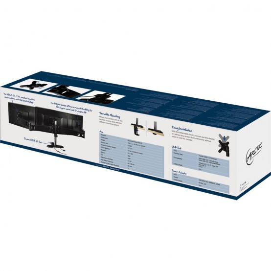 Suport Arctic Suport cu hub USB pentru 3 monitoare Z3 Pro black ARCTC_Z3PROBK