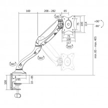 Suport LogiLink Monitor mount, 13–27", steel, gas spring BP0023