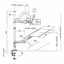 Suport LogiLink Sit-stand workstation monitor desk mount, 13–27" BP0030